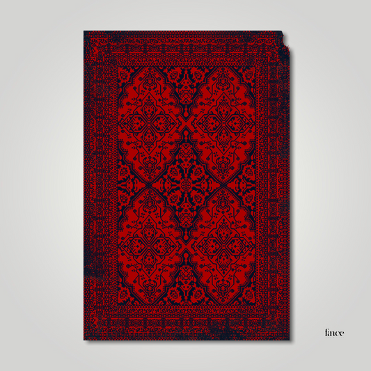 Anatolian Collection Afghan style red rug with 4 central flowers | AFG003