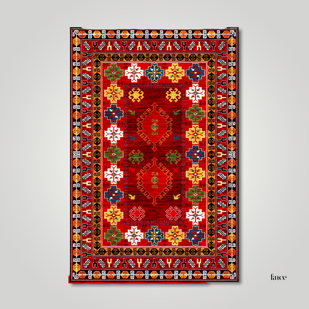 Anatolian Collection Afghan style rug with colorful design | AN001