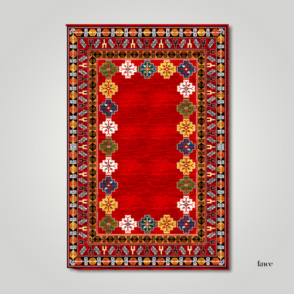 Traditional Afghan design carpet Anatolian Collection red rug | AN002