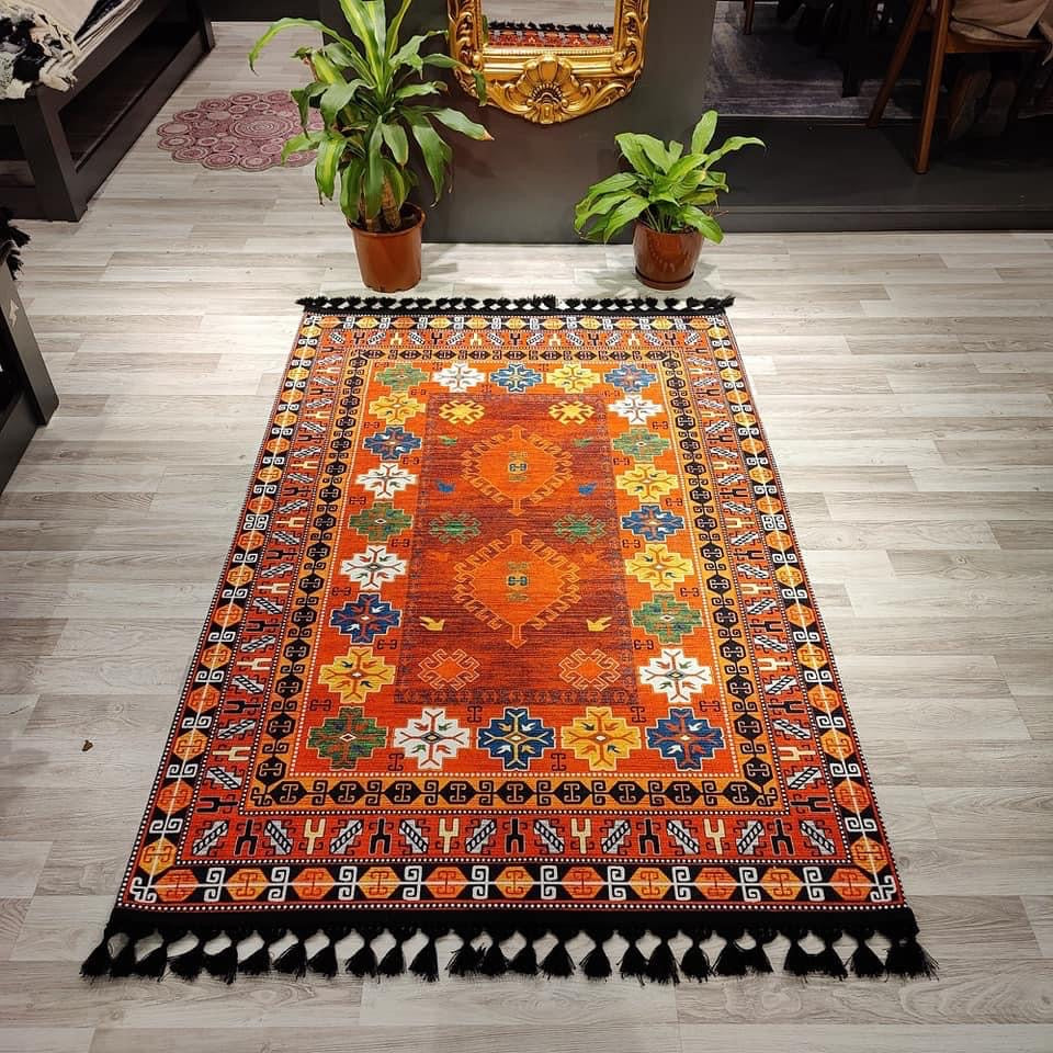 Anatolian Collection Afghan style rug with colorful design | AN001