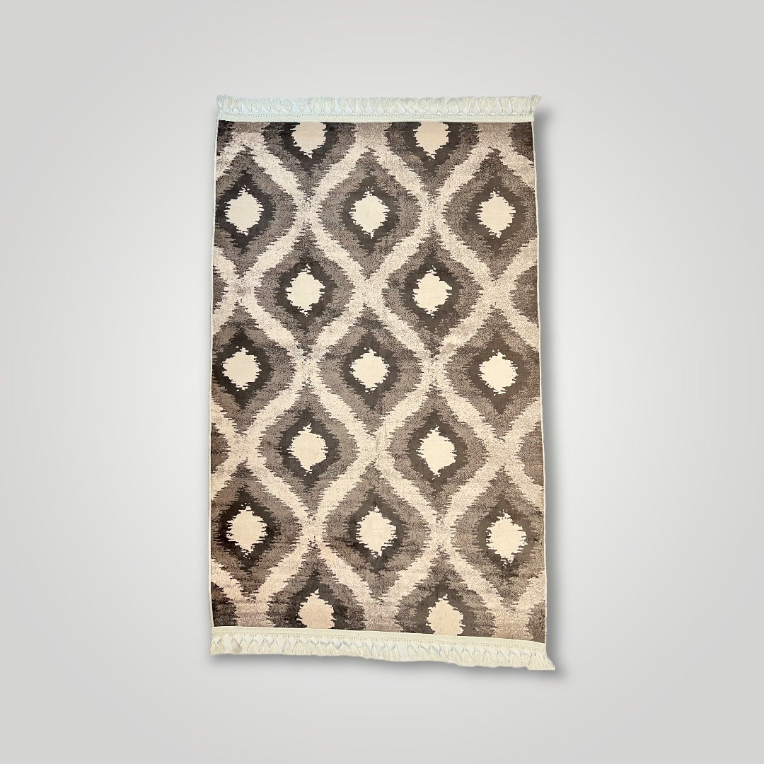 Brown rug with oval shapes designs Bamboo Collection | water-repellent | 9180