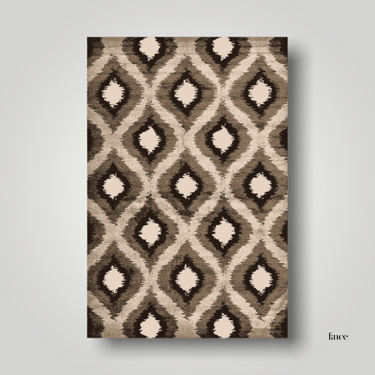 Brown rug with oval shapes designs Bamboo Collection | water-repellent | 9180