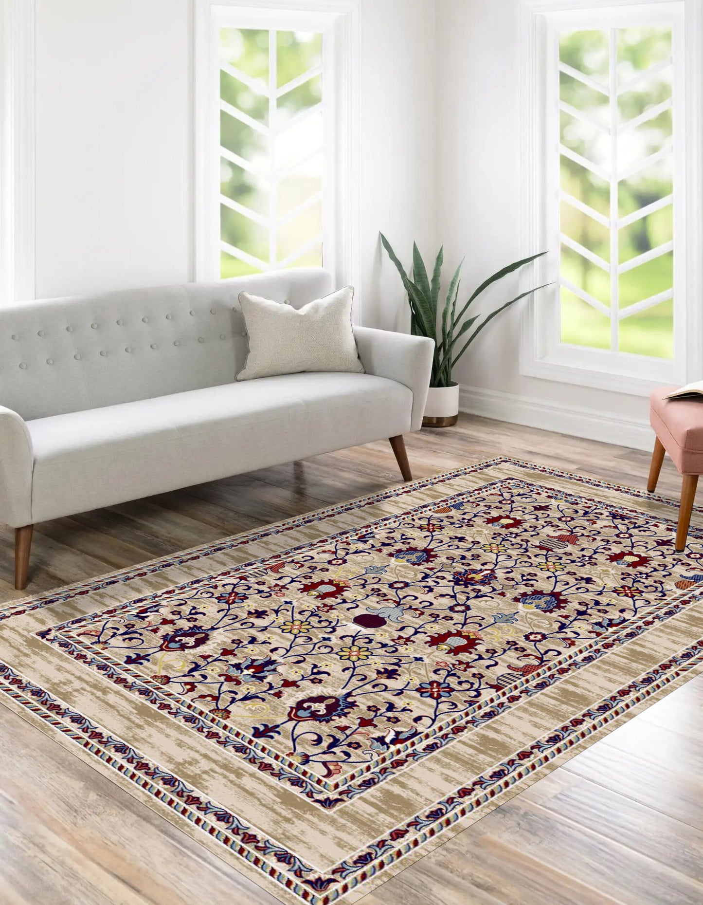 Kazak Design Rug with Beige Color