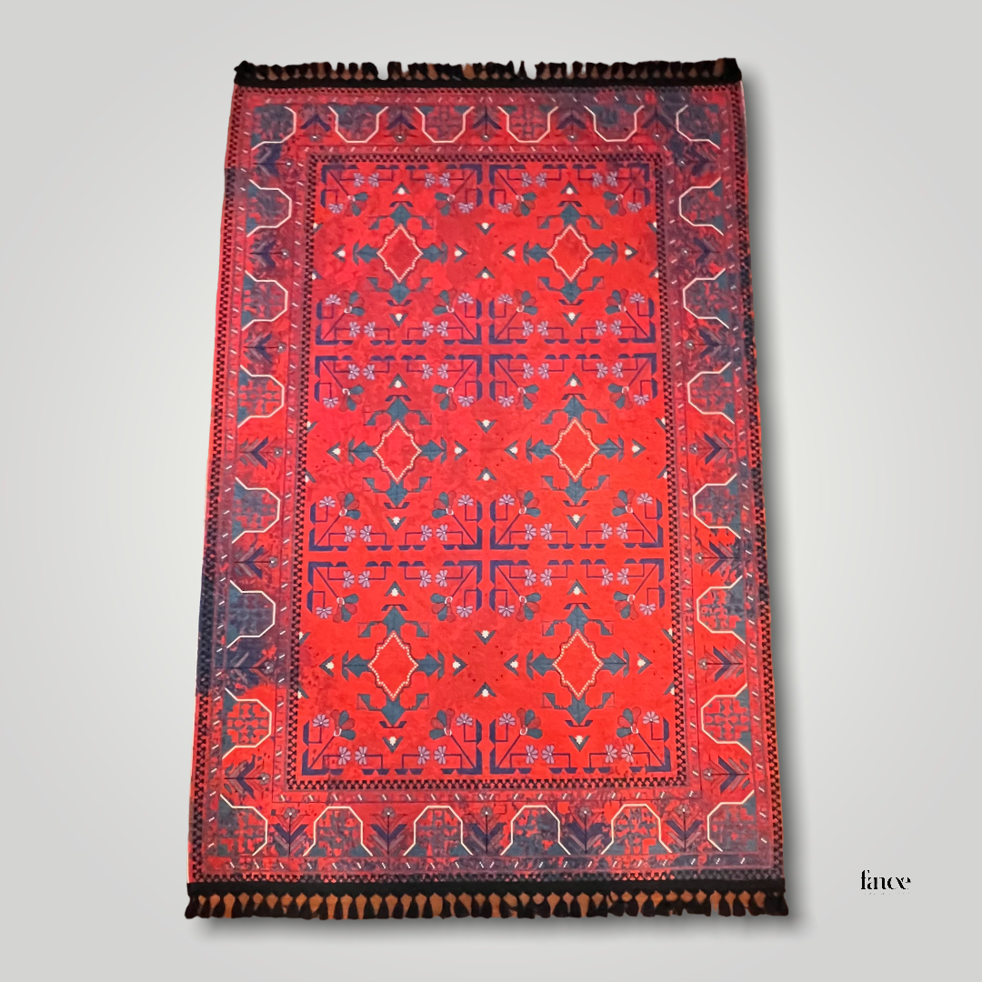 Anatolian Collection Afghan style rug with six central design | AFG005