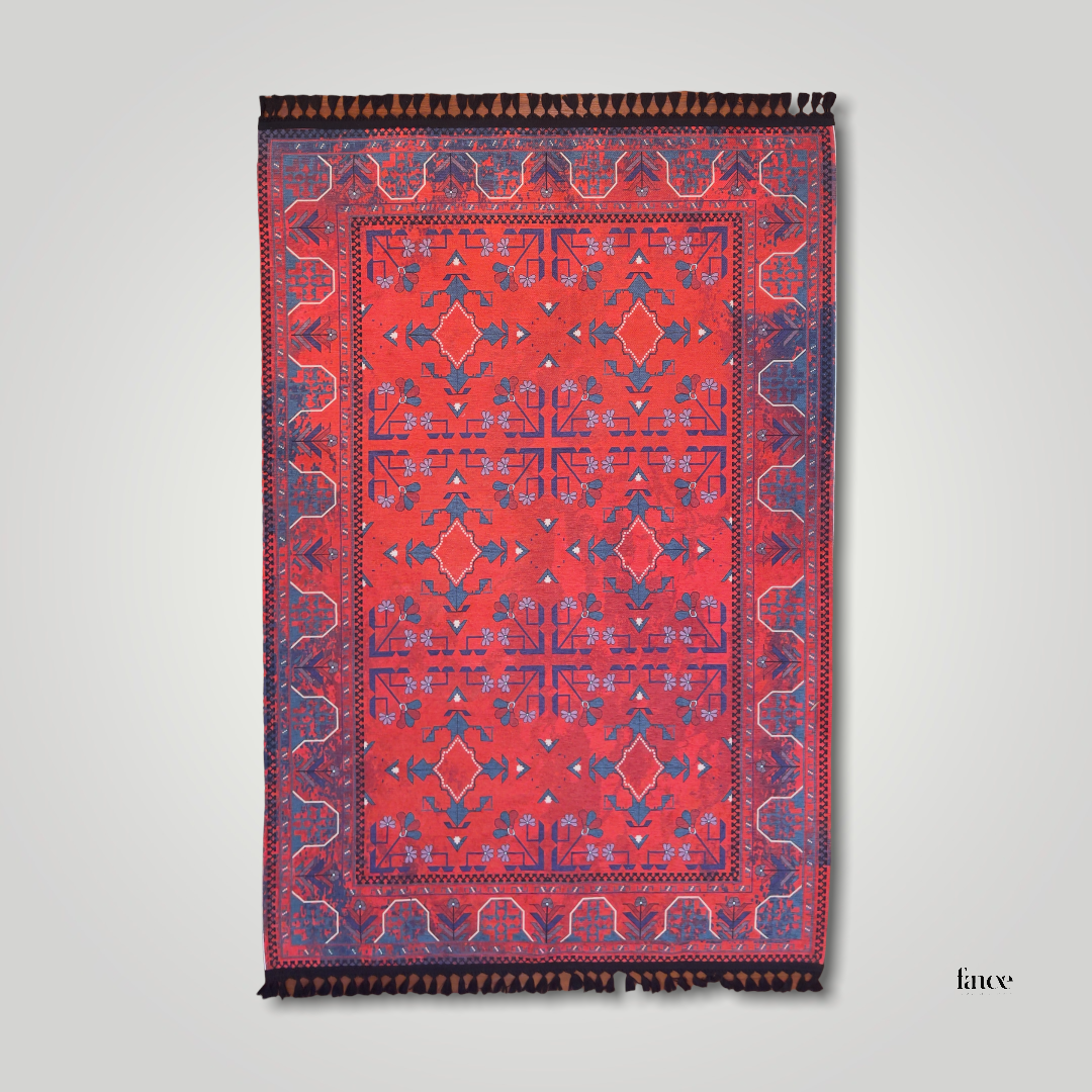 Anatolian Collection Afghan style rug with six central design | AFG005