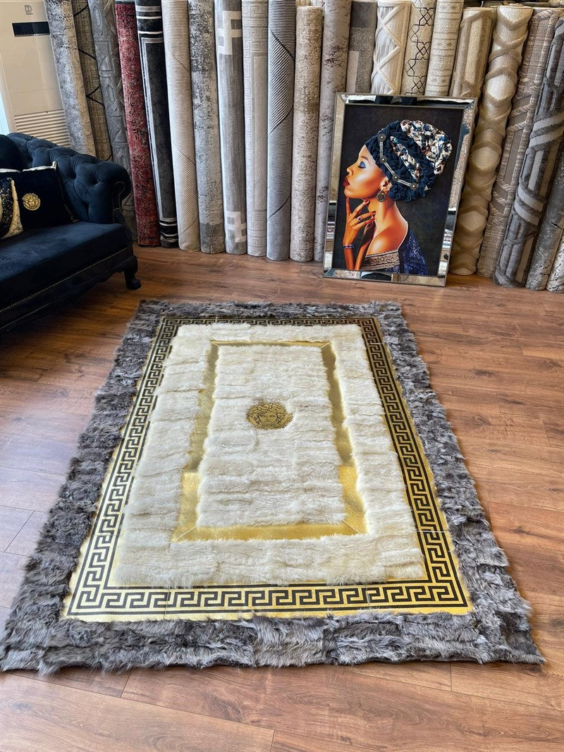 Versace Frame Design | Toscana Premium Leather Luxury Rug