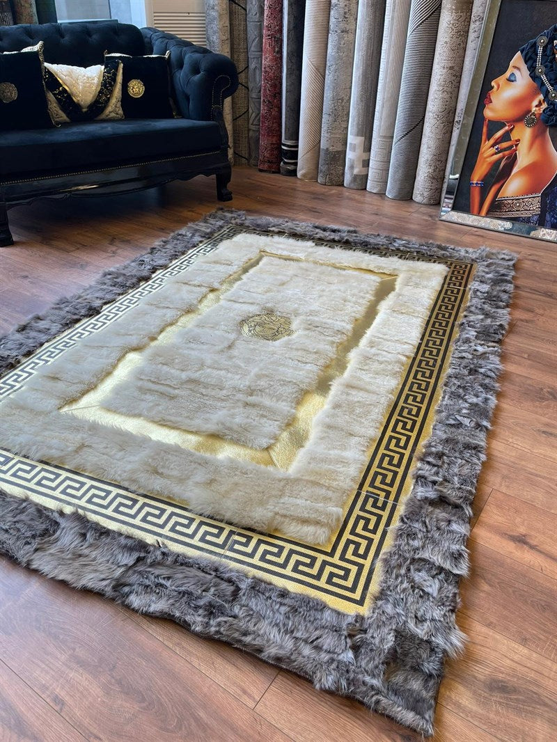 Versace Frame Design | Toscana Premium Leather Luxury Rug