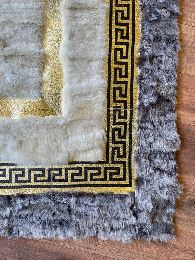 Versace Frame Design | Toscana Premium Leather Luxury Rug