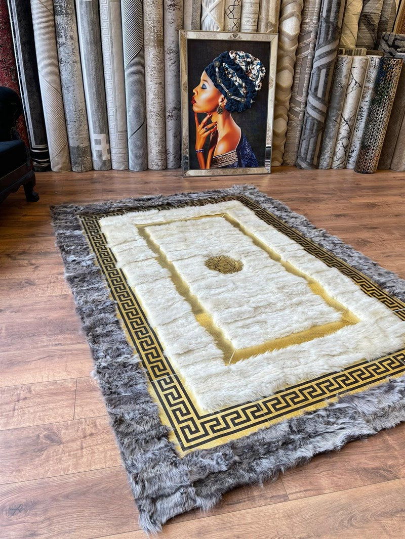 Versace Frame Design | Toscana Premium Leather Luxury Rug