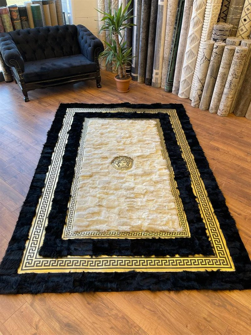 Versace Frame Design | Toscana Premium Leather Luxury Rug