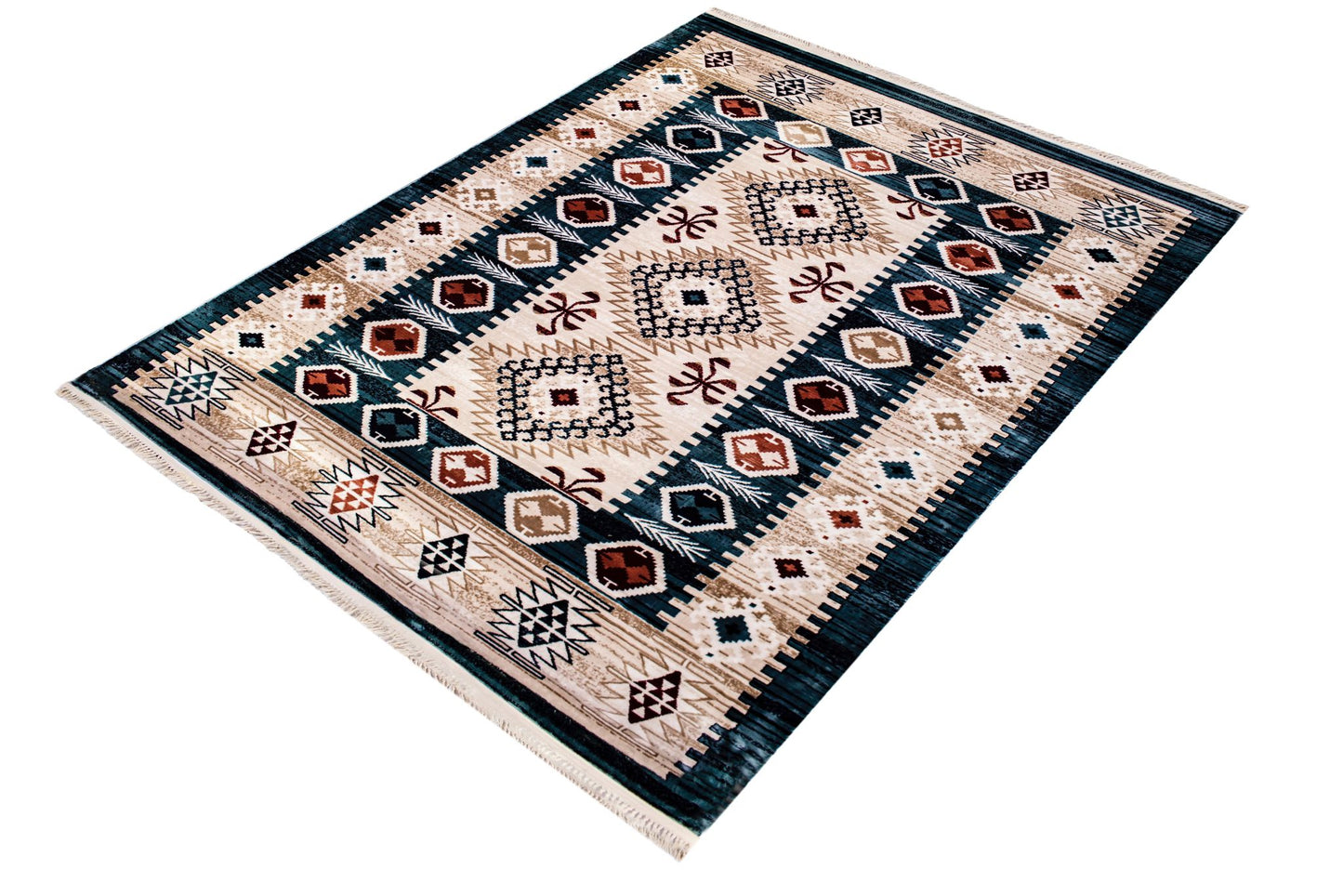 Kazak Design Rug with Sky Blue Color