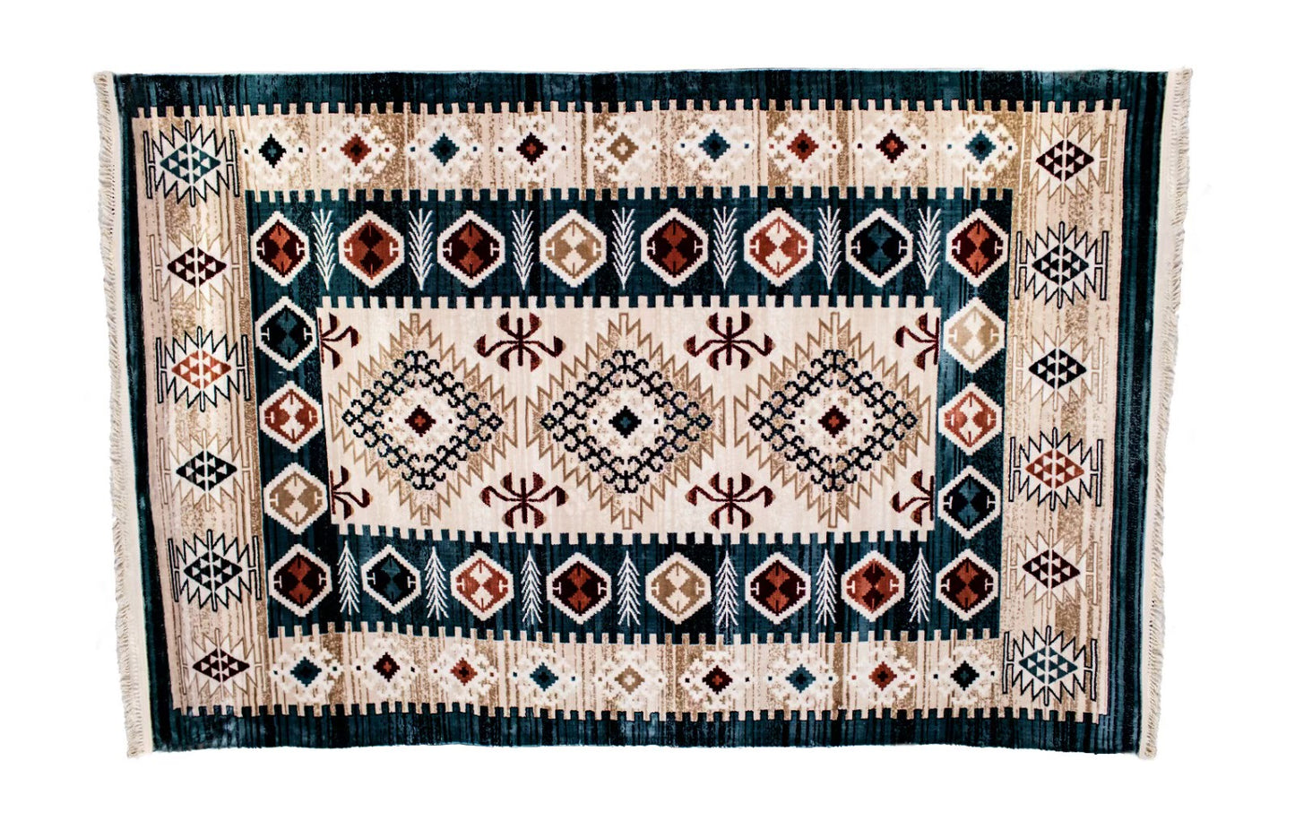 Kazak Design Rug with Sky Blue Color