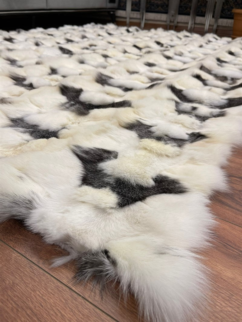 Versace Natural Fox Plain Design Premium Leather Luxury Rug | WG-01